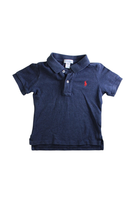 A Navy Short Sleeve Polos from Ralph Lauren in size 12-18M for boy. (Front View)