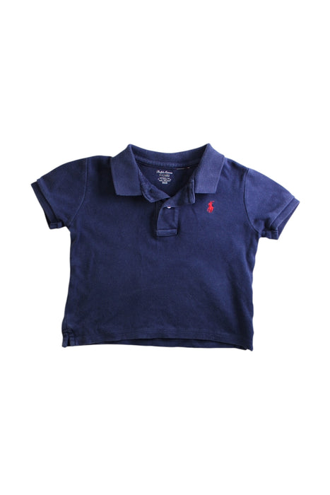 A Navy Short Sleeve Polos from Ralph Lauren in size 12-18M for boy. (Front View)