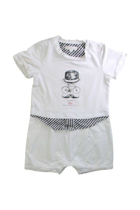 A White Short Sleeve Rompers from Nicholas & Bears in size 12-18M for boy. (Front View)