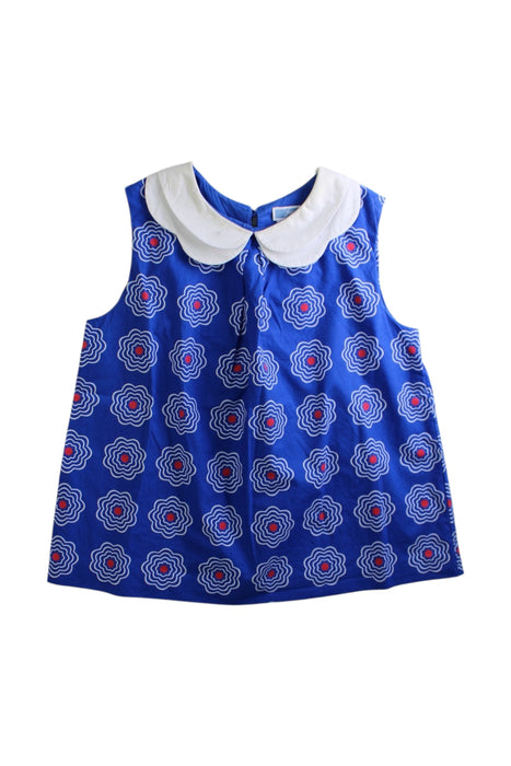 A Blue Sleeveless Tops from Jacadi in size 5T for girl. (Front View)