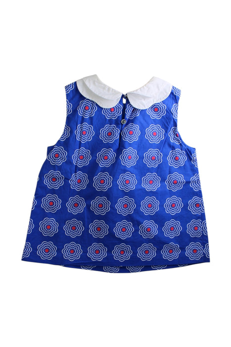 A Blue Sleeveless Tops from Jacadi in size 5T for girl. (Back View)