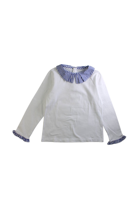 A White Long Sleeve Tops from Jacadi in size 6T for girl. (Front View)