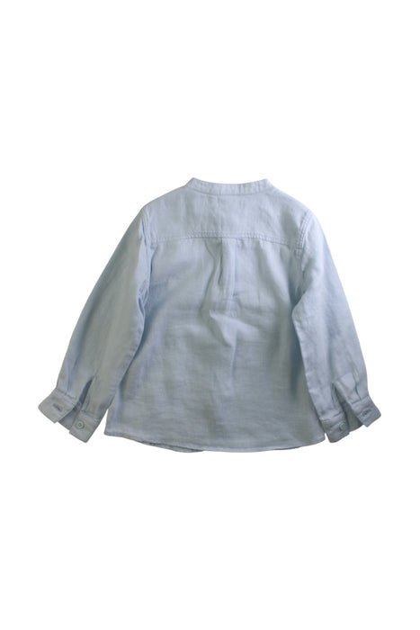 A Blue Long Sleeve Shirts from Petit Bateau in size 3T for boy. (Back View)