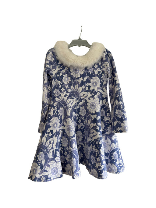 A Blue Long Sleeve Dresses from Janie & Jack in size 5T for girl. (Front View)