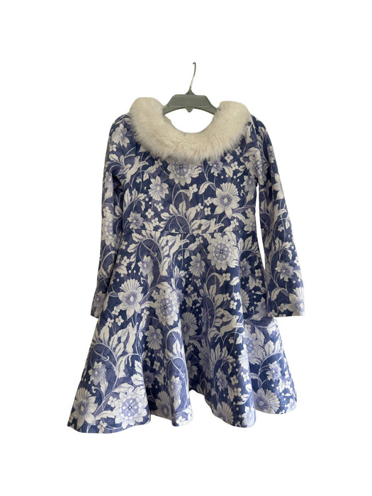 A Blue Long Sleeve Dresses from Janie & Jack in size 5T for girl. (Front View)