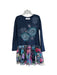 A Blue Long Sleeve Dresses from Desigual in size 5T for girl. (Front View)