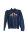 A Navy Knit Sweaters from Janie & Jack in size 5T for girl. (Front View)