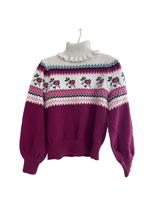 A Burgundy Knit Sweaters from Janie & Jack in size 7Y for girl. (Front View)