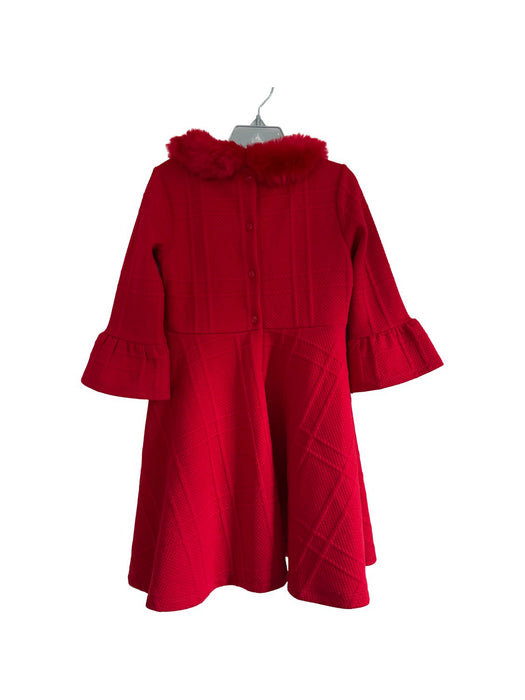 A Red Long Sleeve Dresses from Janie & Jack in size 6T for girl. (Back View)
