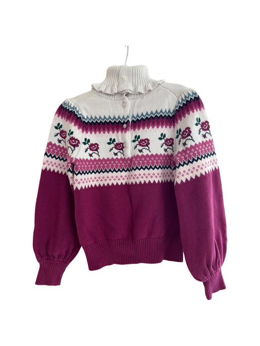 A Burgundy Knit Sweaters from Janie & Jack in size 7Y for girl. (Back View)