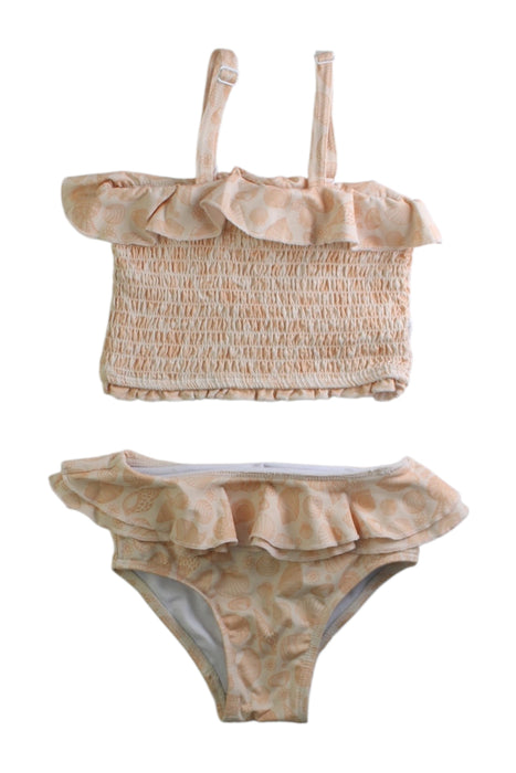 A Peach Bikinis from India & Grace in size 12-18M for girl. (Front View)
