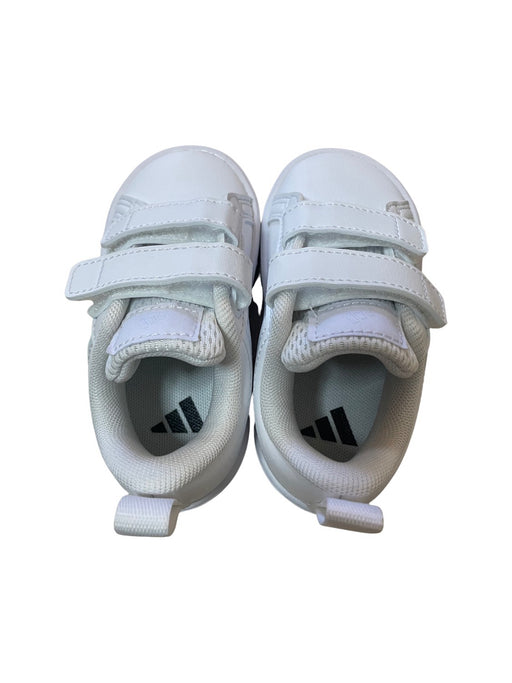 A White Sneakers from Adidas in size 12-18M for neutral. (Front View)