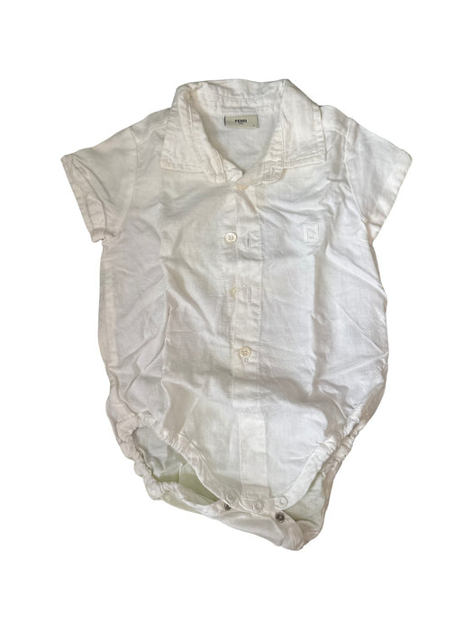 A White Short Sleeve Bodysuits from Fendi in size 6-12M for neutral. (Front View)