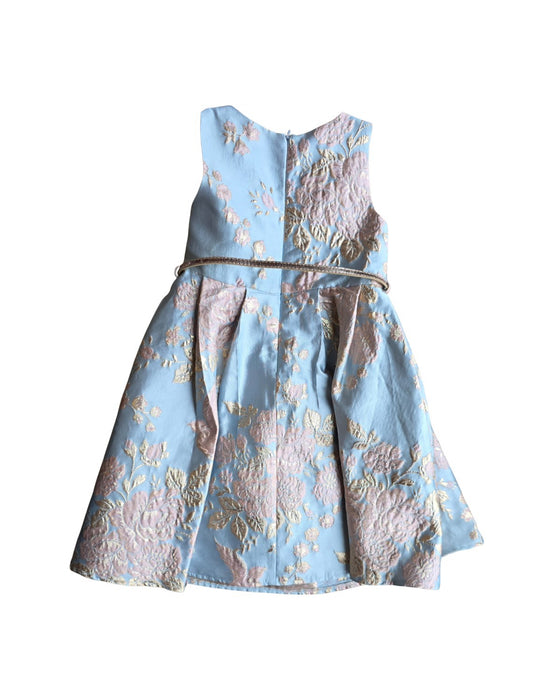 A Blue Sleeveless Dresses from Monsoon in size 5T for girl. (Back View)