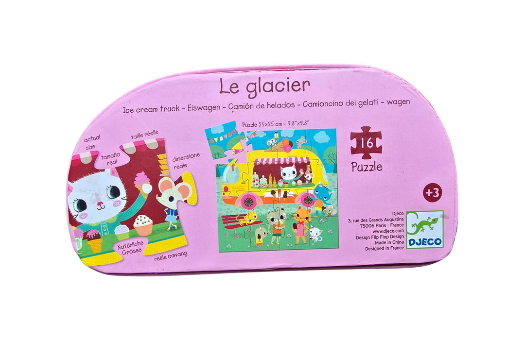 A Yellow Board Games & Puzzles from Djeco in size 3T for neutral. (Back View)