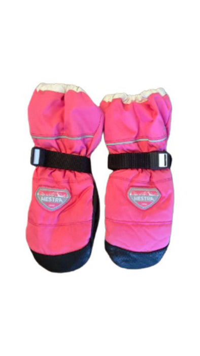A Pink Gloves & Mittens from Hestra in size 4T for neutral. (Front View)