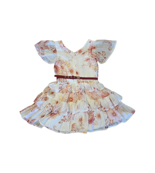 A Ivory Short Sleeve Dresses from Review in size 6T for girl. (Back View)