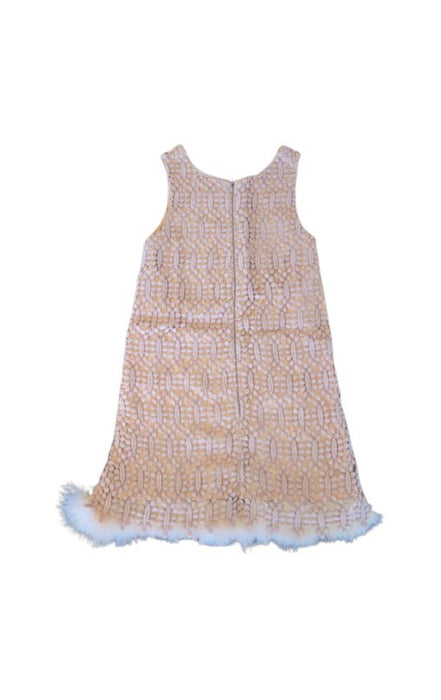 A Pink Sleeveless Dresses from Charabia in size 6T for girl. (Back View)