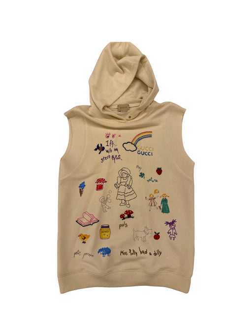 A Beige Hooded Sweatshirts from Gucci in size 12Y for neutral. (Front View)
