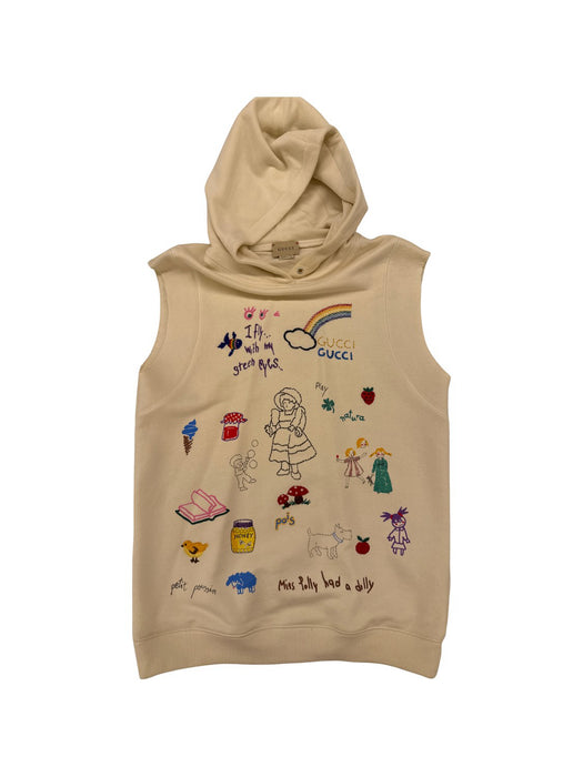 A Beige Hooded Sweatshirts from Gucci in size 12Y for neutral. (Front View)