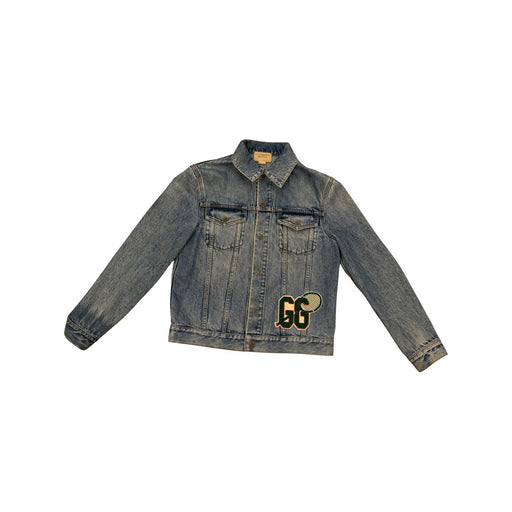 A Blue Lightweight Jackets from Gucci in size 12Y for girl. (Front View)