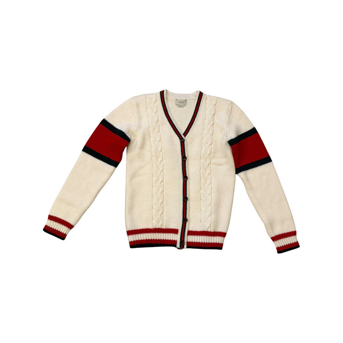 A Red Cardigans from Gucci in size 12Y for neutral. (Front View)