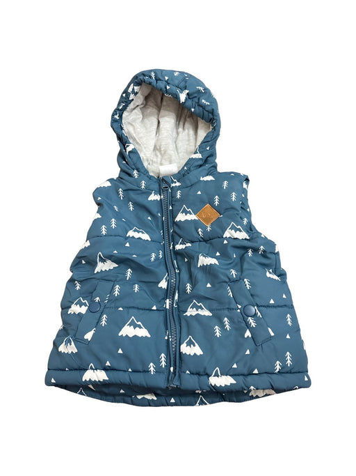 A Blue Outerwear Vests from Sprout in size 6-12M for neutral. (Front View)