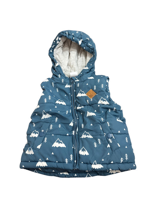 A Blue Outerwear Vests from Sprout in size 6-12M for neutral. (Front View)