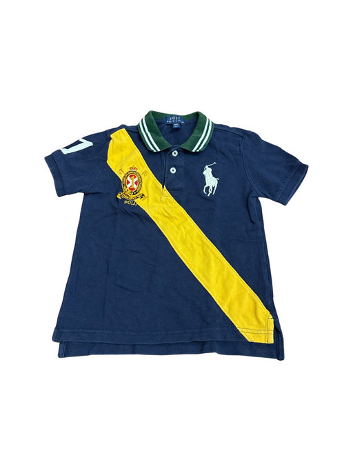 A Blue Short Sleeve Polos from Polo Ralph Lauren in size 4T for boy. (Front View)