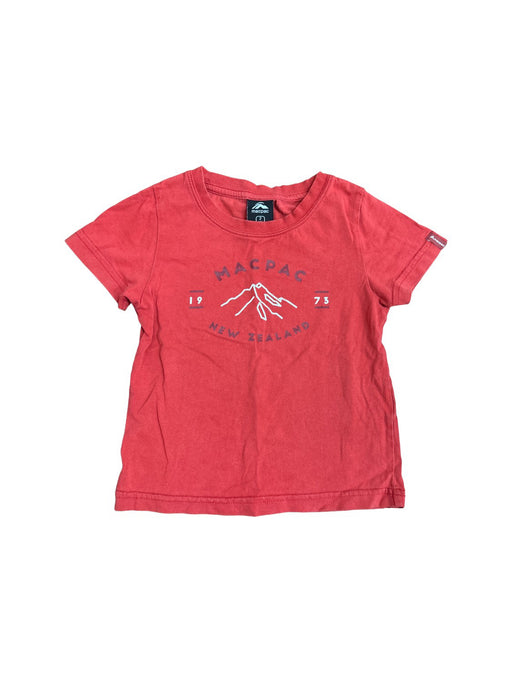 A Red Short Sleeve T Shirts from Macpac in size 2T for neutral. (Front View)