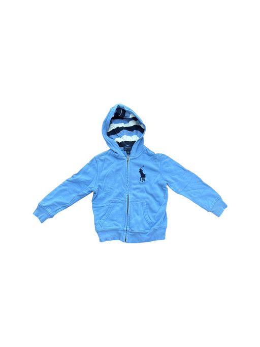 A Blue Zippered Sweatshirts from Polo Ralph Lauren in size 4T for boy. (Front View)