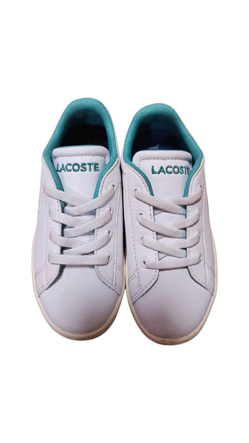 A White Sneakers from Lacoste in size 4T for neutral. (Front View)