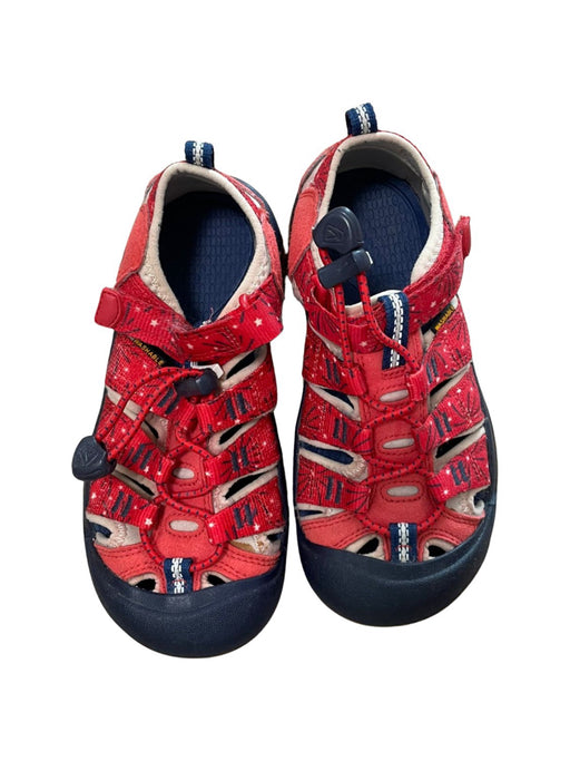 A Red Sandals from Keen in size 6T for neutral. (Front View)