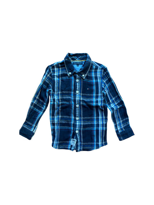 A Blue Long Sleeve Shirts from Tommy Hilfiger in size 4T for boy. (Front View)