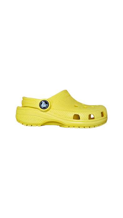 A Yellow Slip Ons from Crocs in size 3T for neutral. (Back View)