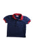 A Navy Short Sleeve Polos from La Coqueta in size 4T for boy. (Front View)
