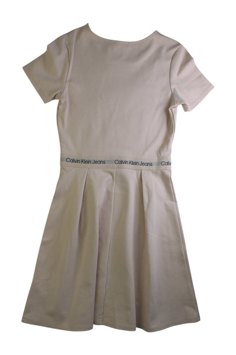 A Beige Short Sleeve Dresses from Calvin Klein in size 14Y for girl. (Back View)