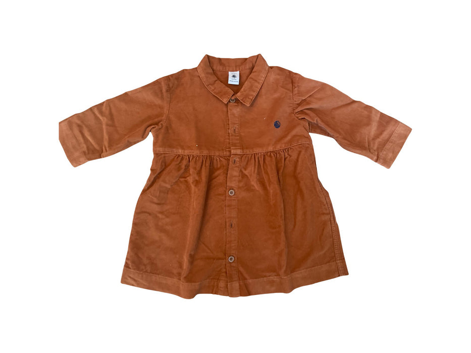 A Brown Long Sleeve Dresses from Petit Bateau in size 12-18M for girl. (Front View)