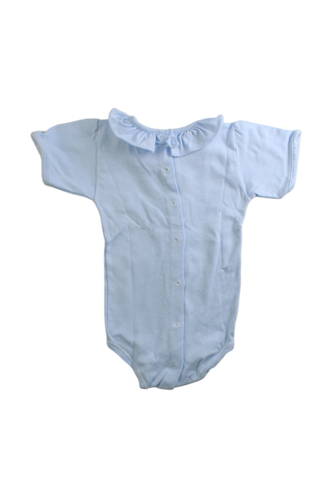 A Blue Short Sleeve Bodysuits from Babidu in size 6-12M for girl. (Back View)