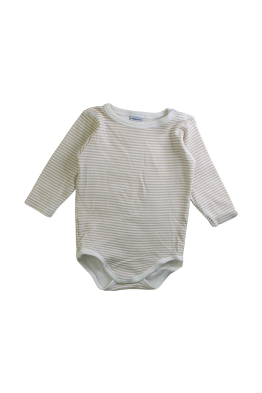 A Beige Long Sleeve Bodysuits from Babidu in size 6-12M for boy. (Front View)