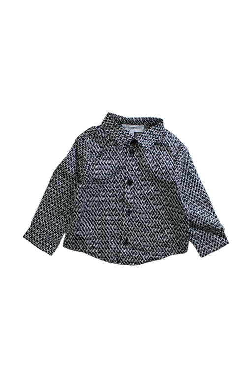 A Black Long Sleeve Shirts from Emporio Armani in size 3-6M for boy. (Front View)