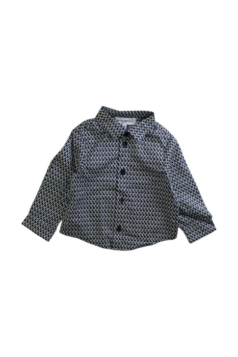 A Black Long Sleeve Shirts from Emporio Armani in size 3-6M for boy. (Front View)