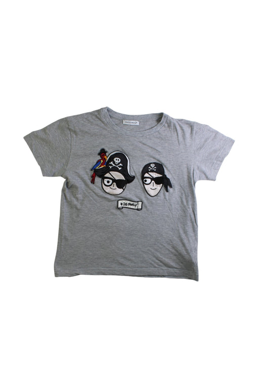A Grey Short Sleeve T Shirts from Dolce & Gabbana in size 5T for boy. (Front View)