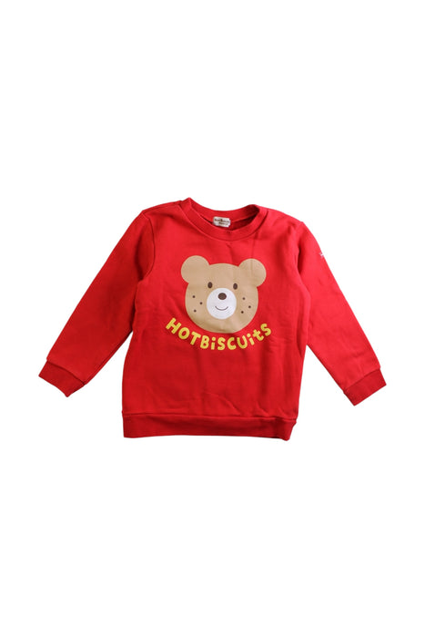 A Red Long Sleeve T Shirts from Hot Biscuits Mikihouse in size 4T for neutral. (Front View)