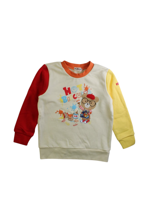 A Multicolour Long Sleeve Tops from Hot Biscuits Mikihouse in size 4T for girl. (Front View)