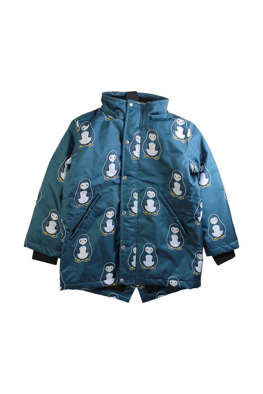 A Blue Rain Jackets from Whistle & Flute in size 7Y for boy. (Front View)