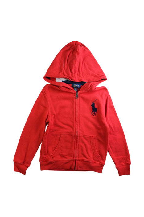 A Red Zippered Sweatshirts from Polo Ralph Lauren in size 4T for boy. (Front View)