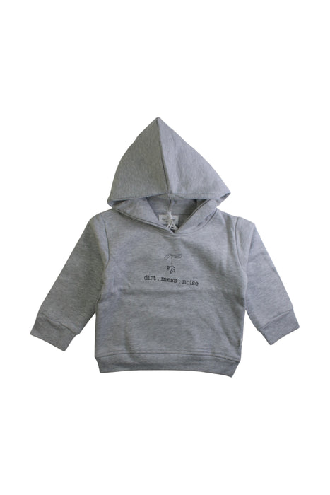 A Grey Hooded Sweatshirts from Burrow & Be in size 6-12M for neutral. (Front View)