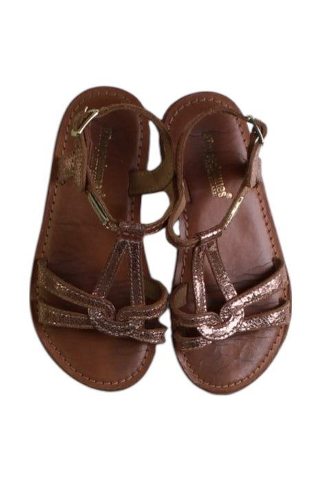 A Brown Sandals from Les Tropéziennes in size 5T for girl. (Back View)