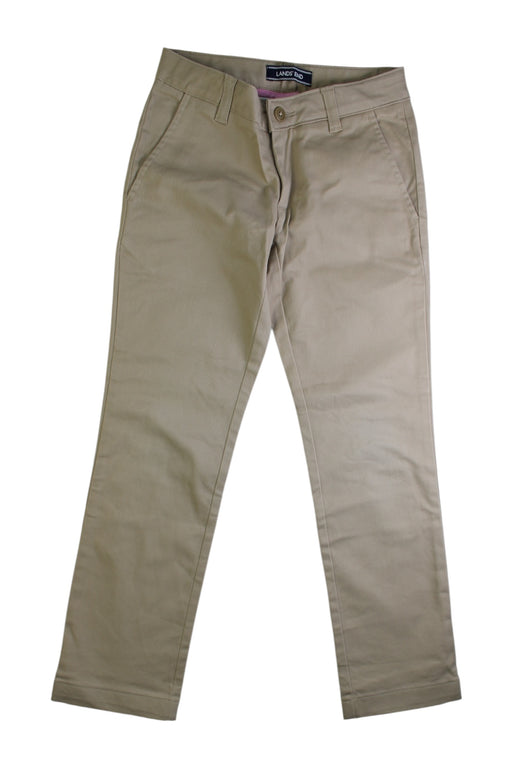 A Beige Casual Pants from Lands' End in size 7Y for girl. (Front View)